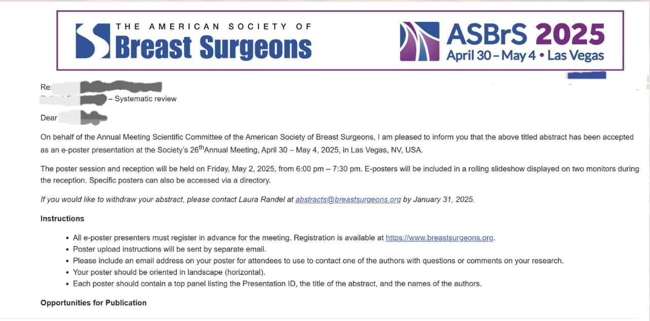 Acceptance letter — ASBrS 2025, Las Vegas (identity redacted)